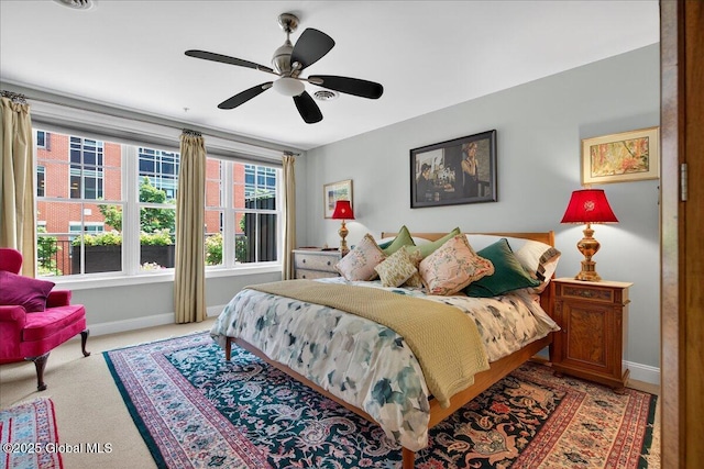 70 Railroad Pl Unit 207, Saratoga Springs, NY 12866 - bedroom featuring light carpet and ceiling fan