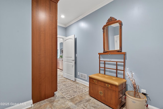 6 Corinne Ct, Saratoga, NY 12866 - corridor featuring crown molding and baseboards