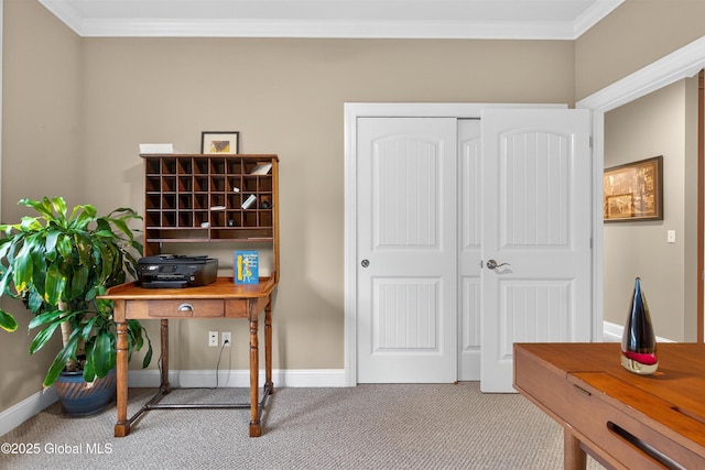 6 Corinne Ct, Saratoga, NY 12866 - office space with carpet flooring and ornamental molding