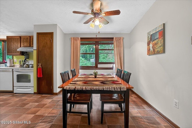 585 Logtown Rd, Glen, NY 12072 - dining room with a textured ceiling and ceiling fan