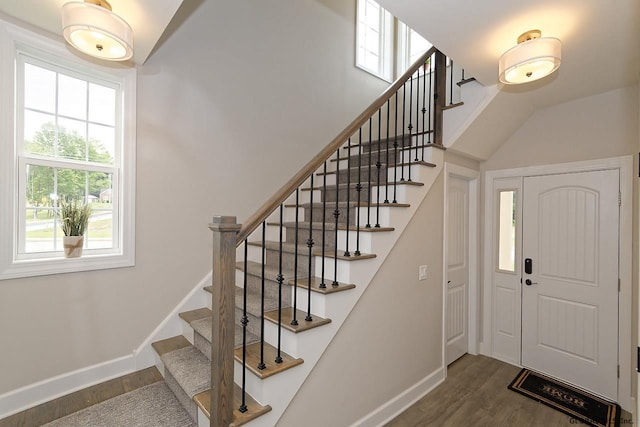 1E Brison St, North Greenbush, NY 12180 - foyer entrance featuring plenty of natural light, wood finished floors, and stairs