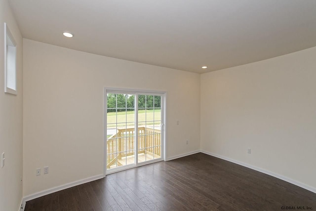 1E Brison St, North Greenbush, NY 12180 - spare room with dark wood-style floors and recessed lighting