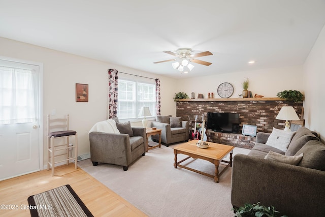 34 Aspen Rd, Colonie, NY 12110 - living area featuring light wood-style floors and a ceiling fan