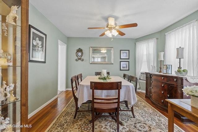 2730 Denver Ave, Rotterdam, NY 12306 - dining room with dark wood-style flooring, ceiling fan, and cooling unit