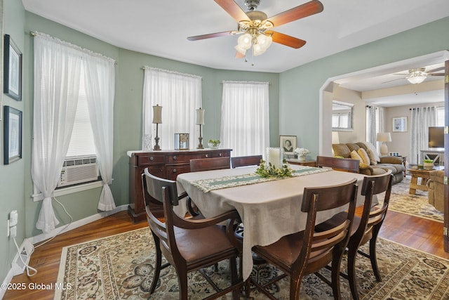 2730 Denver Ave, Rotterdam, NY 12306 - dining area with ceiling fan, dark wood-type flooring, and cooling unit