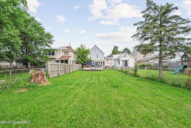 2730 Denver Ave, Rotterdam, NY 12306 - fenced backyard featuring a playground and a deck