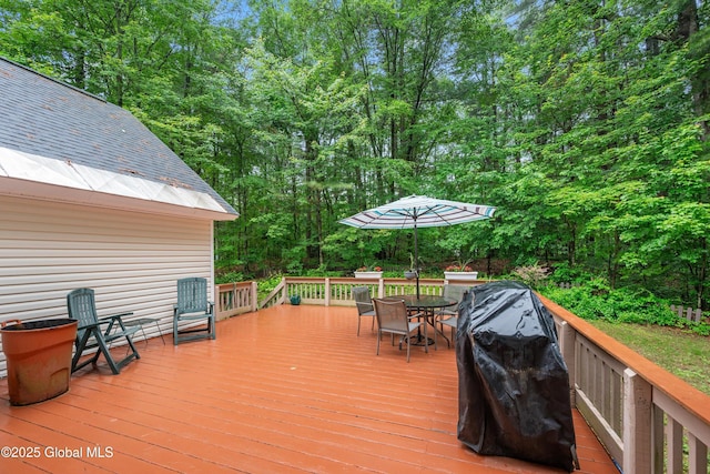 69 Deer Run Holw, Halfmoon, NY 12065 - deck with outdoor dining space and a grill