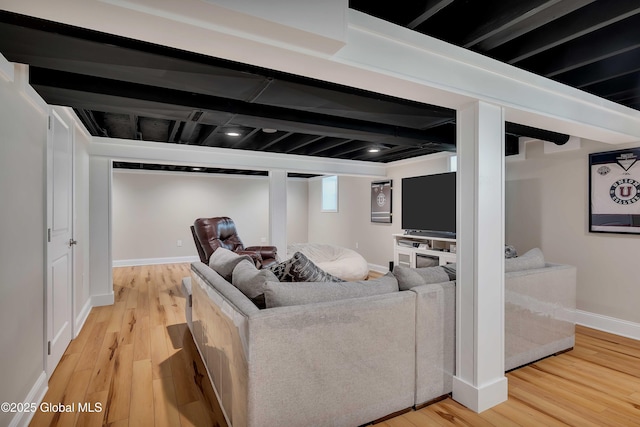 9 Sebring Ave, Colonie, NY 12205 - living area with light wood-type flooring and beam ceiling