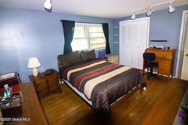 46 Cindy Crest Dr, Rotterdam, NY 12306 - bedroom with wood finished floors, track lighting, and a closet