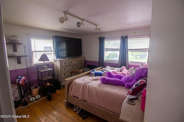 46 Cindy Crest Dr, Rotterdam, NY 12306 - bedroom featuring wood finished floors, track lighting, and multiple windows