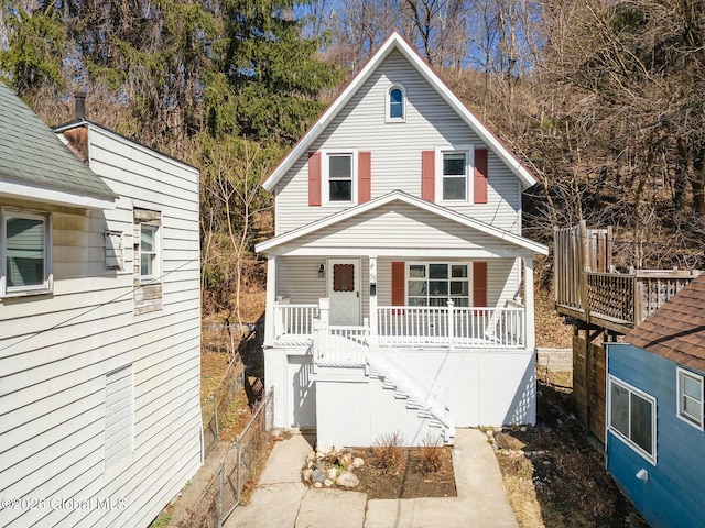 55 Spring Ave, Troy, NY 12180 - view of front of home featuring a porch and stairway