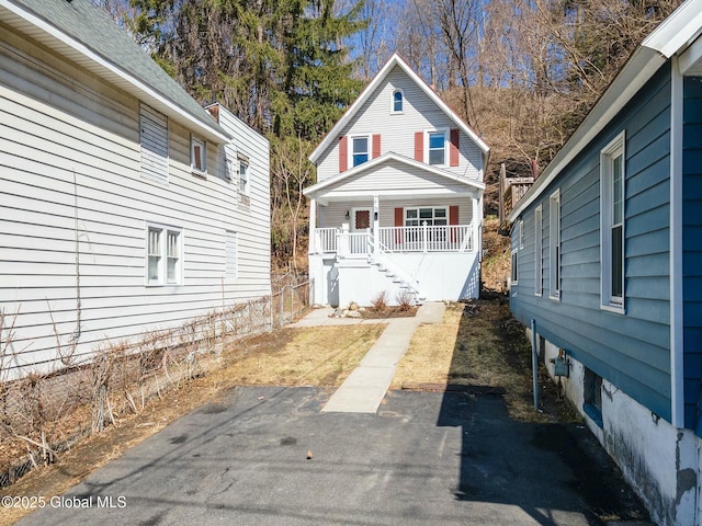 55 Spring Ave, Troy, NY 12180 - view of front facade with a porch and stairs