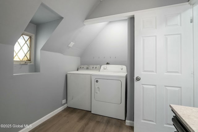 55 Spring Ave, Troy, NY 12180 - washroom with independent washer and dryer and dark wood-style flooring