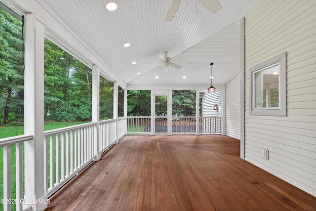 10 Sweetbriar Dr, Wilton, NY 12831 - wooden terrace with a ceiling fan