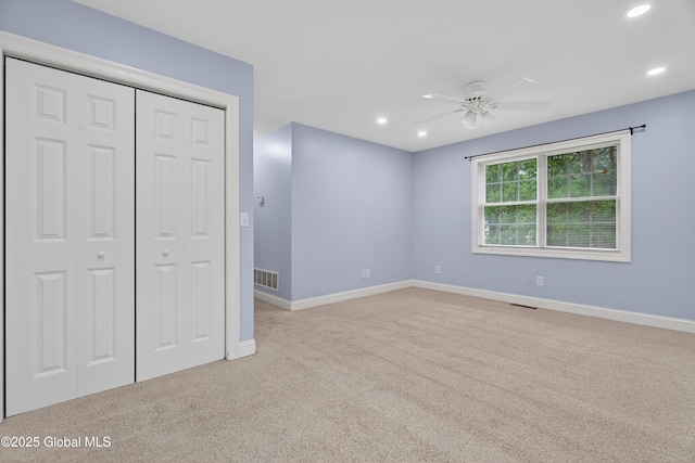 10 Sweetbriar Dr, Wilton, NY 12831 - unfurnished bedroom featuring carpet, recessed lighting, a closet, and a ceiling fan