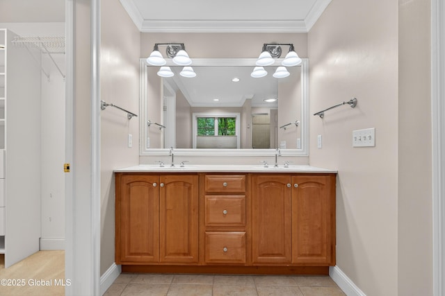 10 Sweetbriar Dr, Wilton, NY 12831 - full bath with double vanity and ornamental molding