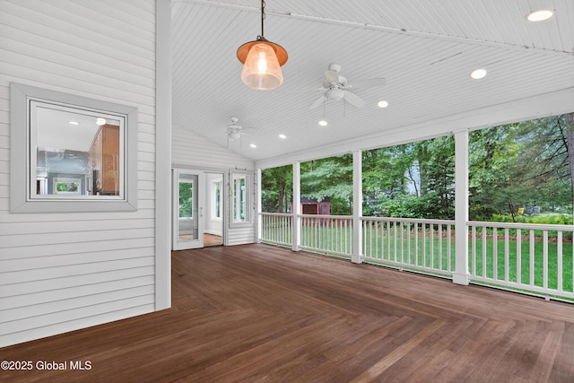 10 Sweetbriar Dr, Wilton, NY 12831 - unfurnished sunroom with a ceiling fan and vaulted ceiling