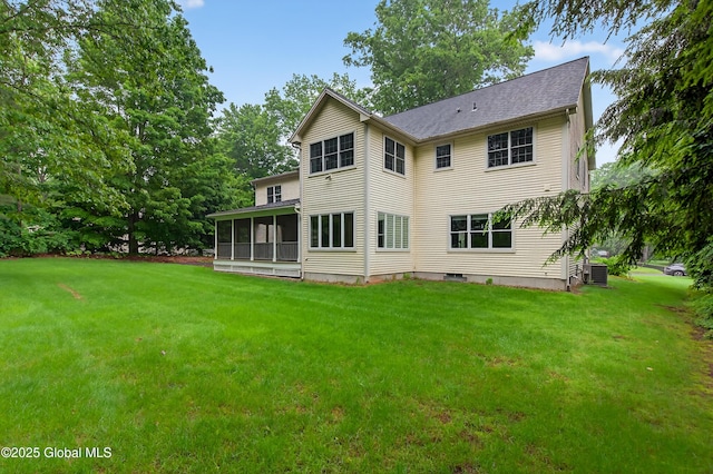 10 Sweetbriar Dr, Wilton, NY 12831 - back of property featuring a sunroom and a lawn