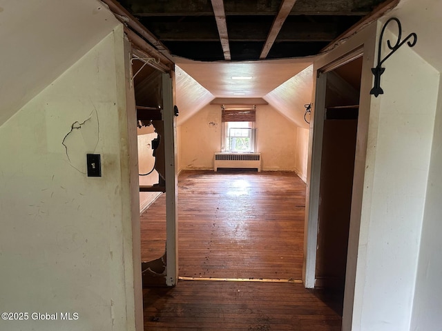 7 Frost Pl, Albany, NY 12205 - bonus room with radiator, vaulted ceiling, and wood-type flooring