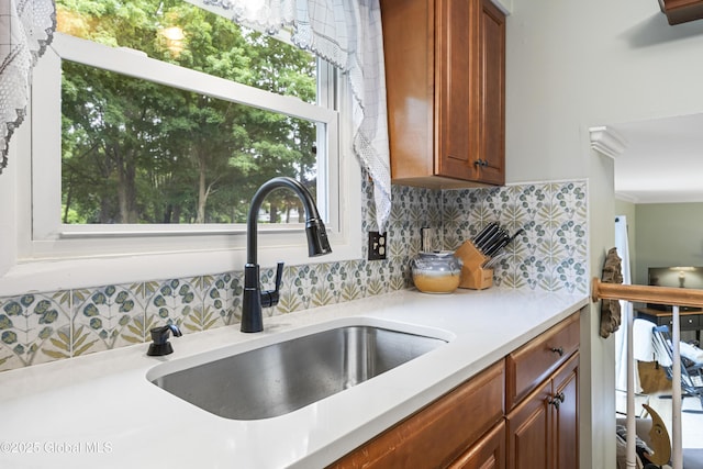 6458 Vosburgh Rd, Guilderland, NY 12009 - kitchen with backsplash and light countertops