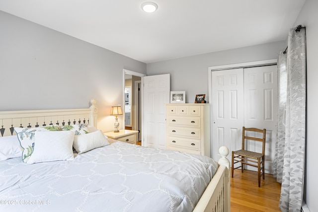6458 Vosburgh Rd, Guilderland, NY 12009 - bedroom with light wood-style floors and a closet
