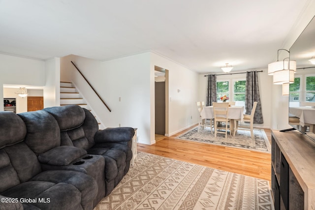 5012 Juniper Ln, Guilderland, NY 12303 - living room with light wood-style flooring and stairs