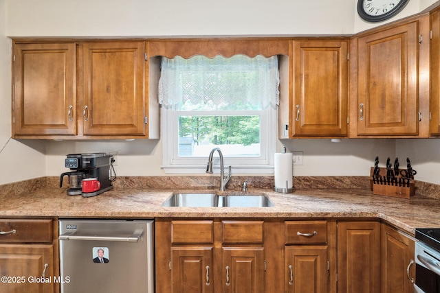 5012 Juniper Ln, Guilderland, NY 12303 - kitchen featuring stainless steel dishwasher and brown cabinets