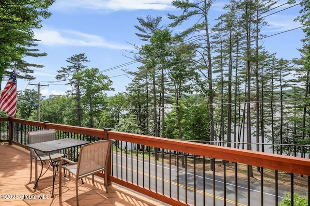 1062 S S Shore Rd, Hadley, NY 12835 - deck featuring outdoor dining space