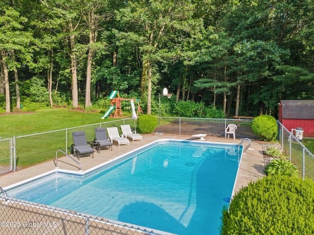 23 Tokay Ln, Colonie, NY 12309 - view of pool with a diving board and a patio