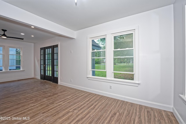 280 Vley Rd, Glenville, NY 12302 - spare room with wood finished floors, plenty of natural light, ceiling fan, and recessed lighting
