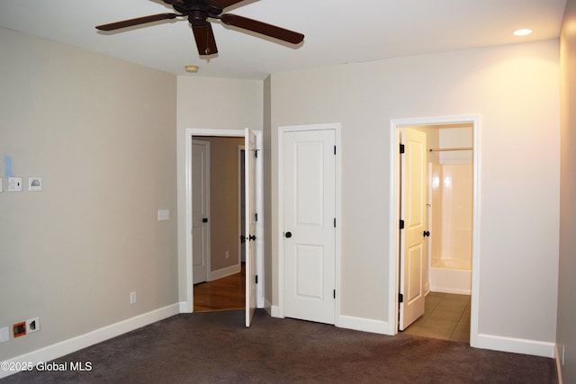 9 Lancaster Pl, Milton, NY 12020 - unfurnished bedroom featuring carpet flooring, ensuite bath, and a ceiling fan