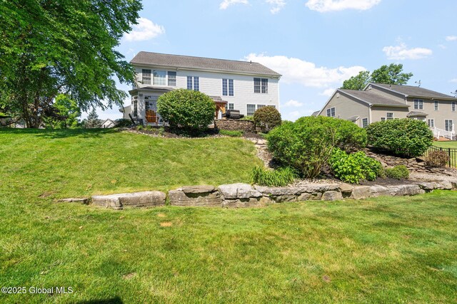 11 Fairview Ln, Halfmoon, NY 12118 - view of front facade with a front lawn