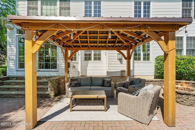 11 Fairview Ln, Halfmoon, NY 12118 - view of patio with a gazebo and an outdoor living space