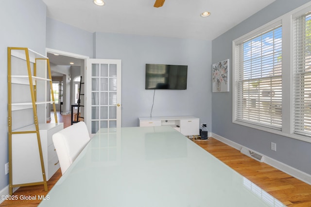 11 Fairview Ln, Halfmoon, NY 12118 - office with wood finished floors, recessed lighting, and a ceiling fan