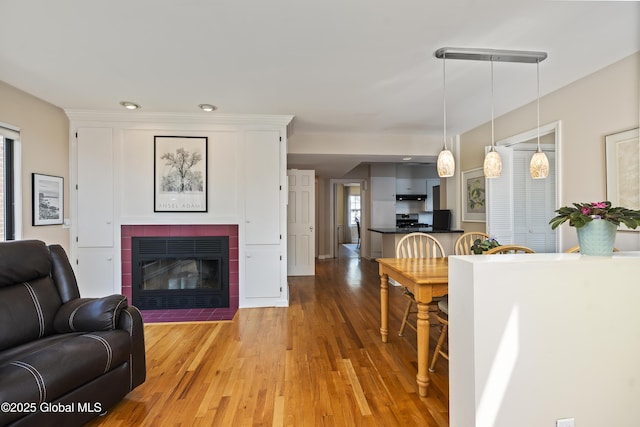 101 Euclid Ave, Albany, NY 12203 - living area with light wood-style floors and a tile fireplace