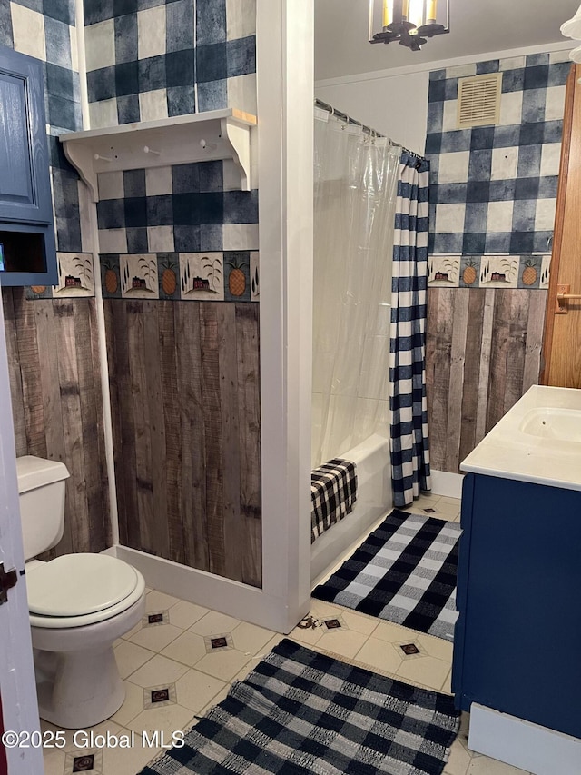 65 W Broadway, Salem, NY 12865 - bathroom with tile patterned floors, vanity, and shower / bathtub combination with curtain