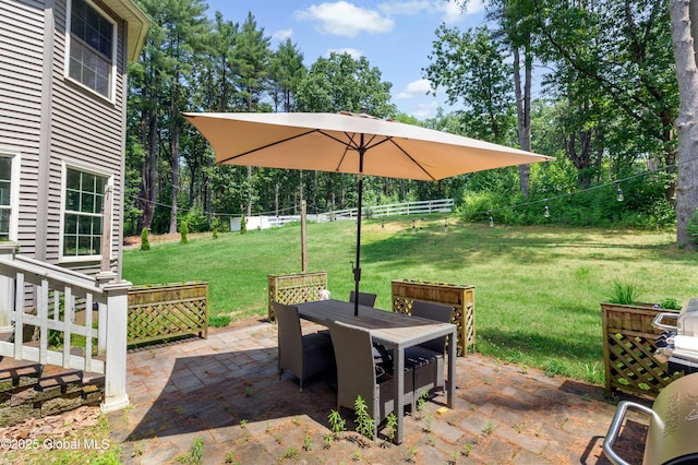 7 Anthony Ln, Saratoga Springs, NY 12866 - view of patio / terrace featuring outdoor dining space and view of scattered trees