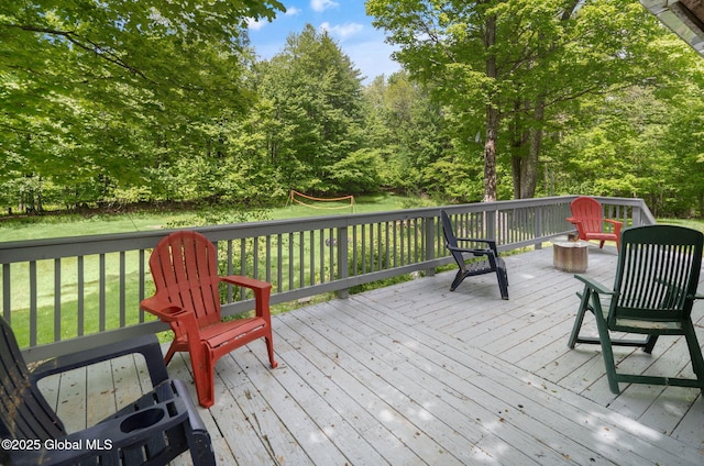 633 Moore Hill Rd, Stephentown, NY 12168 - wooden deck featuring a lawn