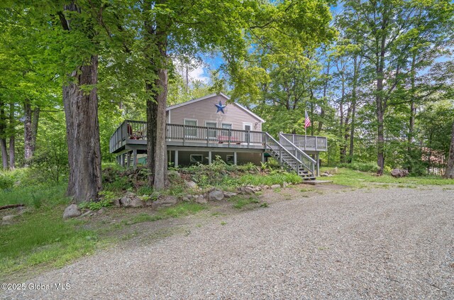 633 Moore Hill Rd, Stephentown, NY 12168 - view of front of property with a deck and stairway