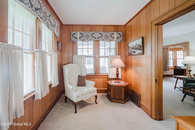 87 Hollywood Ave, Albany, NY 12208 - sitting room featuring carpet flooring and wood walls