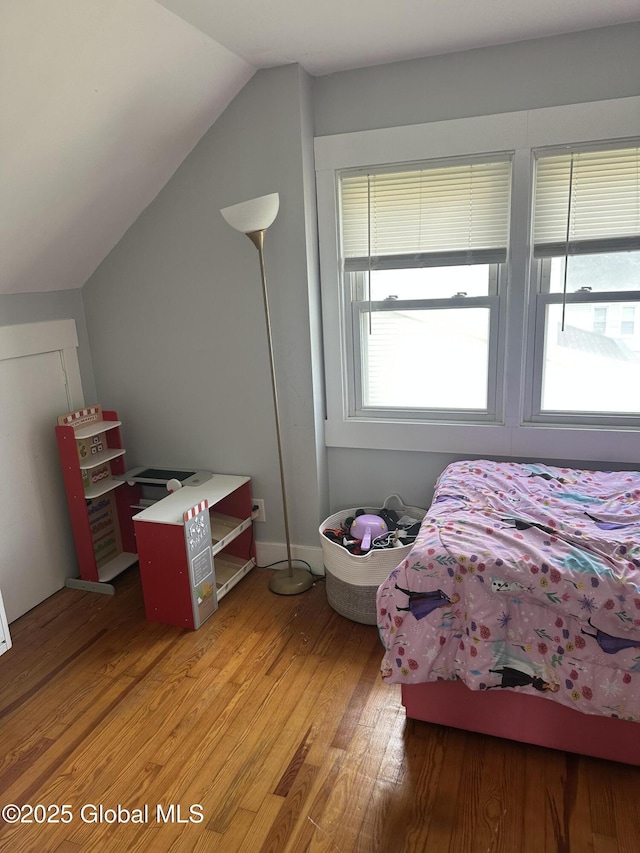 246 Fourteenth St, Schenectady, NY 12306 - bedroom with light wood-type flooring and lofted ceiling