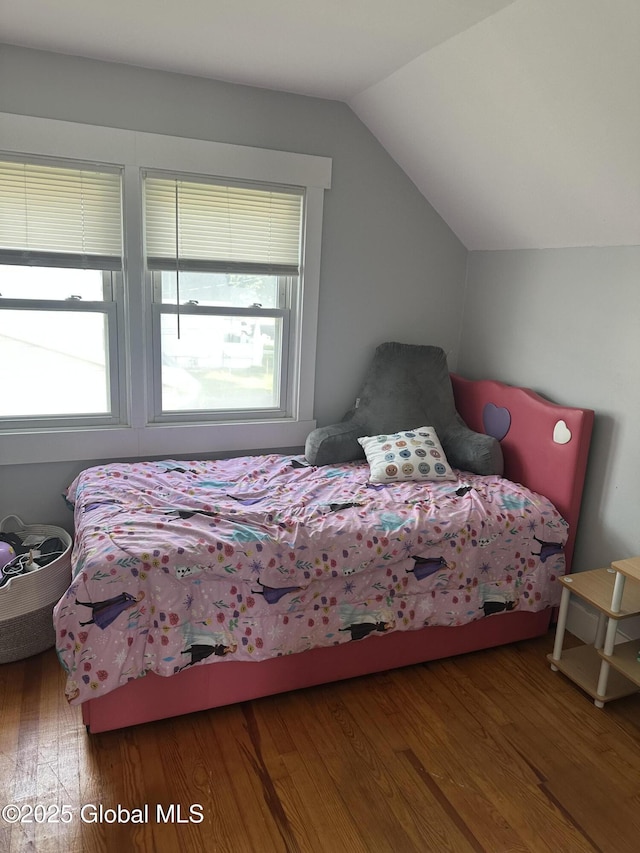246 Fourteenth St, Schenectady, NY 12306 - bedroom featuring multiple windows, wood finished floors, and lofted ceiling