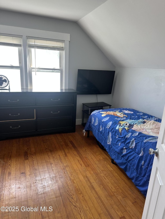 246 Fourteenth St, Schenectady, NY 12306 - bedroom featuring vaulted ceiling and wood finished floors