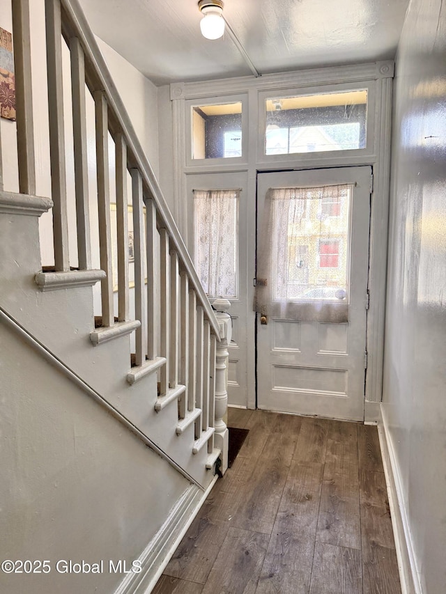358 2nd St, Albany, NY 12206 - foyer featuring stairs, hardwood / wood-style floors, and plenty of natural light