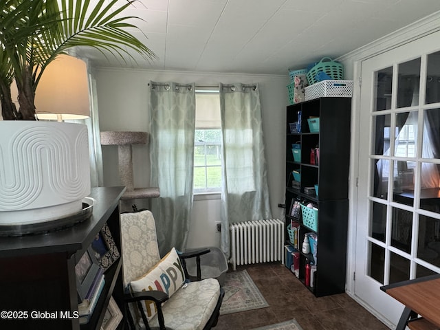 23 Ferry Blvd, South Glens Falls, NY 12803 - sitting room with radiator heating unit, crown molding, and tile patterned floors