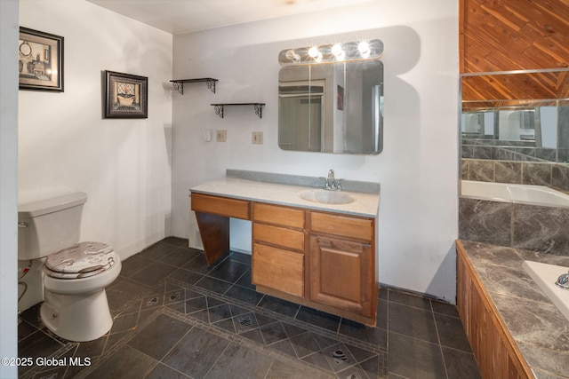 3445 Gari Ln, Guilderland, NY 12303 - bathroom with vanity, tile patterned flooring, and a tub