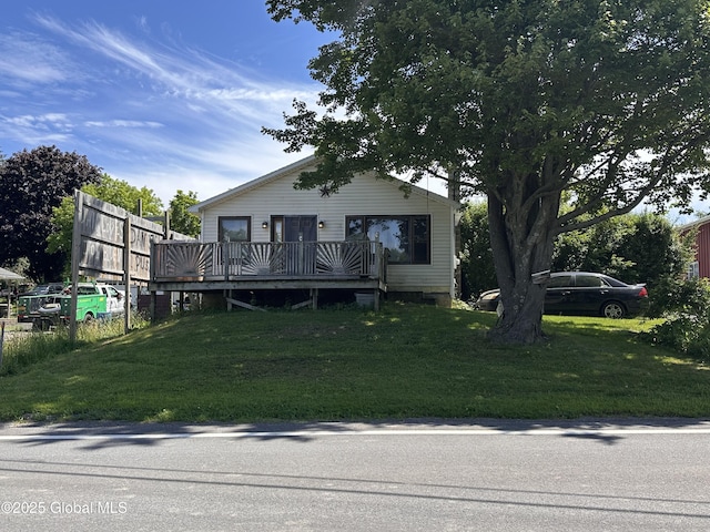 634 State Route 143, Westerlo, NY 12193 - view of front of house featuring a wooden deck and a front yard