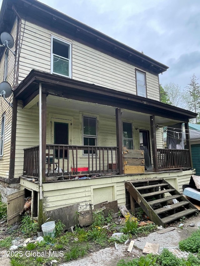 30 Washington St, Fort Plain, NY 13339 - view of front of property with covered porch and stairs