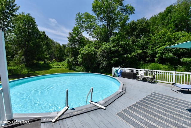 157 Mosquito Swamp Rd, Greenwich, NY 12834 - outdoor pool featuring a wooden deck