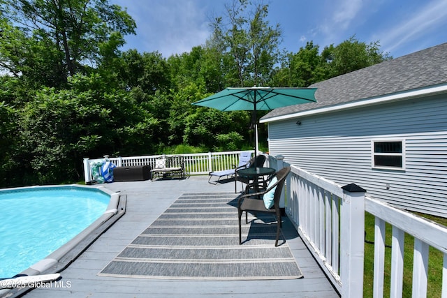 157 Mosquito Swamp Rd, Greenwich, NY 12834 - outdoor pool featuring a deck and view of wooded area